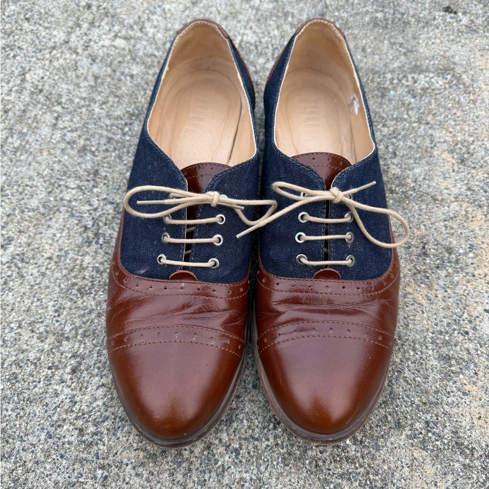 Elegant Brown and Blue Women's Loafers